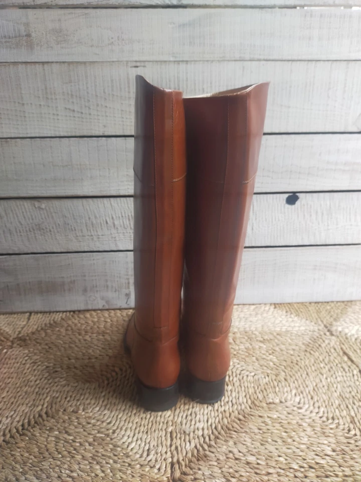 bottes cavalières vintage Manfield cuir fauve pointure 39,5 - Photo 4/4