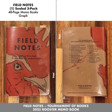 SINGLE (1) - Field Notes Tournament of Books, TOB 2025 Rooster Memo Book, Graph