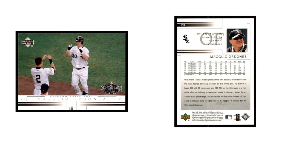 2002 Upper Deck Magglio Ordonez Baseball Cards #618 - Image 3 of 3