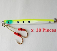 1-10 pcs Speed jigs 7oz/200g Chartreuse Vertical Knife Butterfly Saltwater Lures