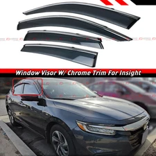 FOR 2018-2022 HONDA INSIGHT PREMIUM CHROME TRIM WINDOW VISOR RAIN GUARD W/ CLIPS