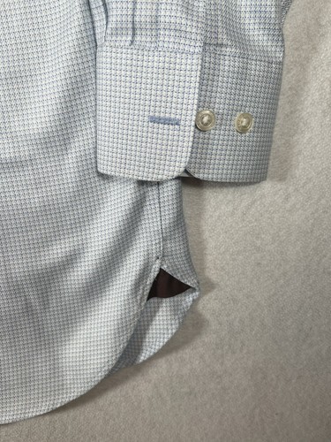 Black Brown1826 Mens Dress Shirt Long Slv Blue check Classic Fit Sz 16.5 34-35 - Picture 4 of 12