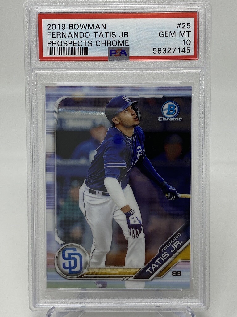 2019 Bowman Chrome #25 Fernando Tatis Jr. Rookie Card - PSA 10 view 10