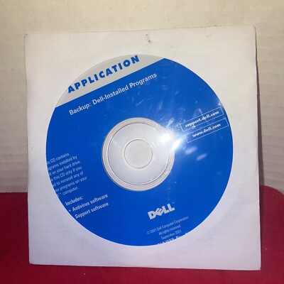Dell Application CD Backup For Antivirus & E-Support June 2001 New & Sealed