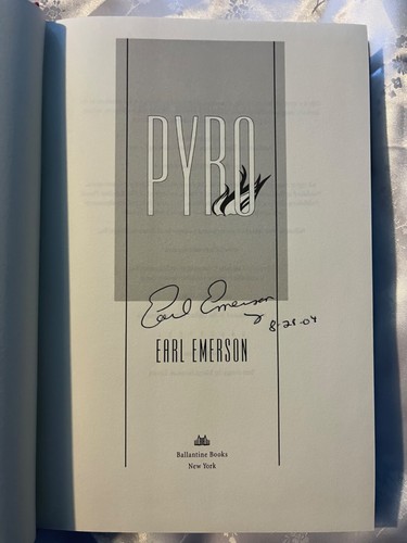 Signed Earl Emerson book lot - 4 1st edition 1st print hardcovers - Pyro - Bild 6 von 12