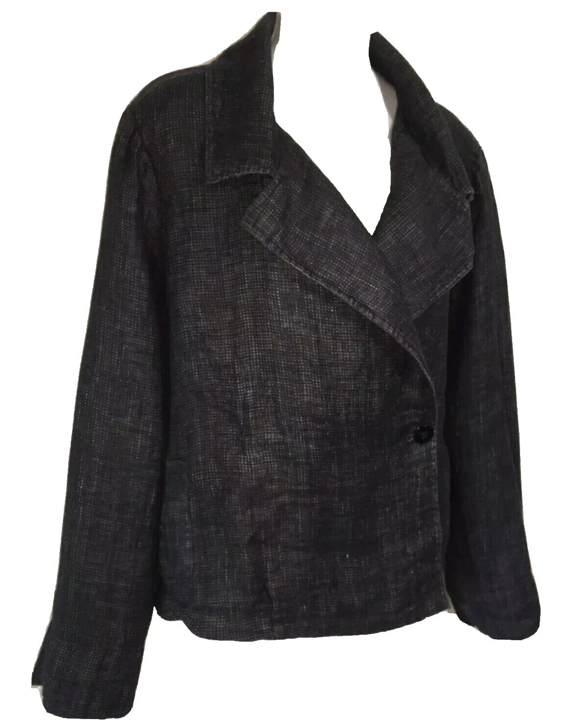 Черные однотонные пальто, куртки и жилеты FLAX для женщин