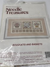Needle Treasures Bouquets And Baskets Counted Cross Stitch Kit Flowers 18  x 8  
