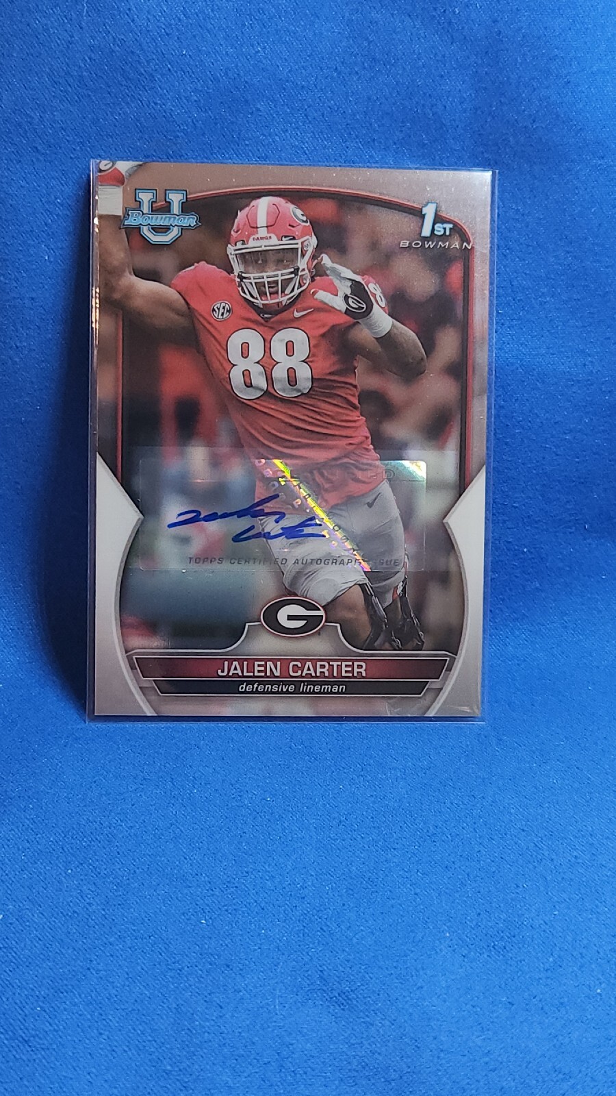 2022 Bowman Chrome University #37 JALEN CARTER RC AUTO