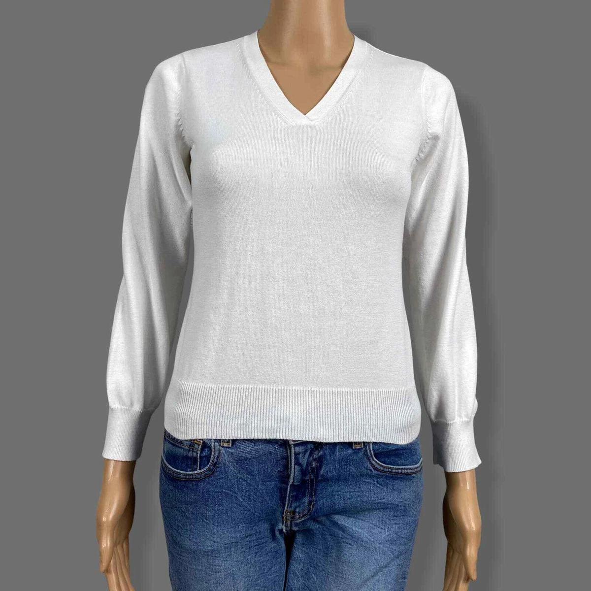 White cotton sweater clearance ladies