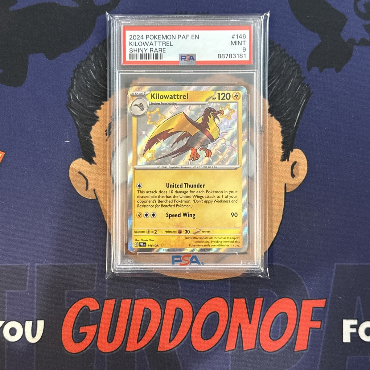 PSA 9 MINT 2024 Pokemon Paldean Fates KILOWATTREL #146 Shiny Rare