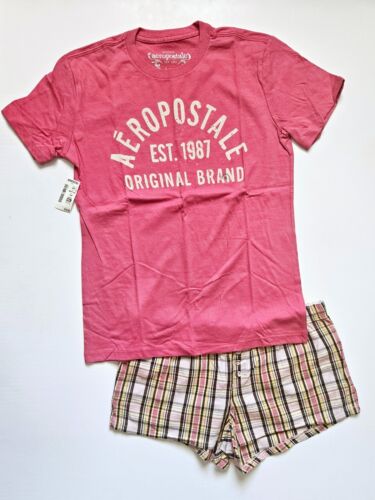 Aeropostale Pajamas Shorts Set Pink Brown Yellow P