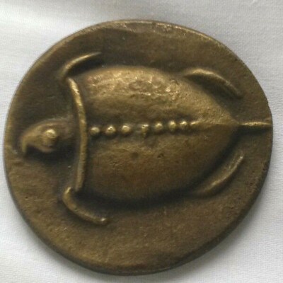 BRONZE MEDAL 58mm COIN AEGINA TURTLE PAPERWEIGHT GREEK ANTIQUE REPRO | eBay