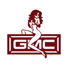 GMC Logo With Sexy Girl die cut decal Made in USA 6+yr Multiple Colors