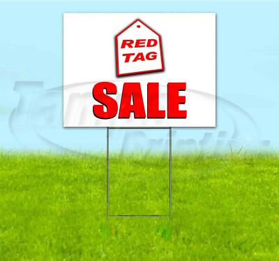 RED TAG SALE 18x24 Yard Sign WITH STAKE Corrugated Bandit BUSINESS ...