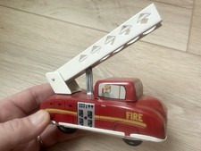 Welby Tin Treasure Tin Fire Engine Press N Go Toy New in Box From Germany