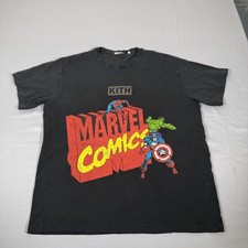 Kith Shirt Mens XL Black Marvel Comics Spiderman Avengers Super Hero Hulk Tee
