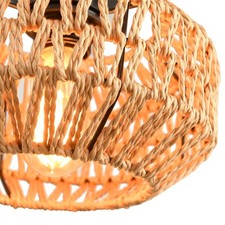 2 Stück Bauernhaus Leuchten Deckenhalterung, Mini Rattan Boho Semi Flush Mou...