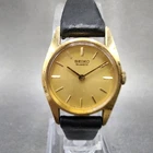 Seiko Watch Women 20mm Champagne Dial Gold Tone Round 5420-0090 New Battery