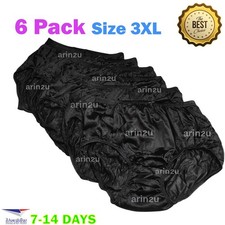 6 Pack Women's Men Silky Nylon Underwear High Waist Stretch Panties Briefs 3XL
