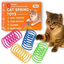 Cat Spring Toys for Indoor Cats, Springy  Durable PET Plastic Spiral Coil Cat T