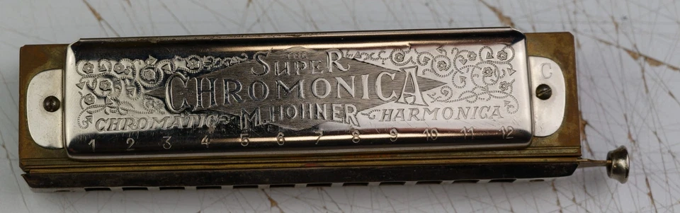 Harmonica chromatique Super Chromonica Hohner vintage clé C en boite - Photo 3/4