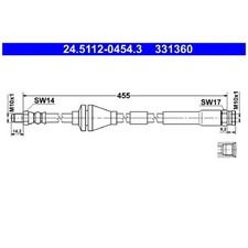 2x Bremsschlauch vorne für Fiat Punto 188 | 24420936