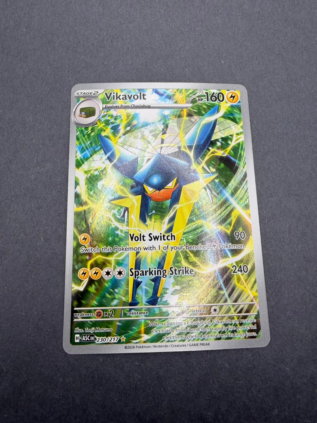 Vikavolt 230/217 Illustration Rare Ascended Heroes Pokemon Holo Near Mint