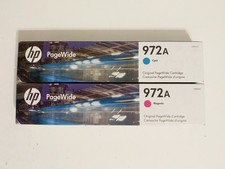 HP 972A PageWide Genuine Original Cyan Magenta Inkjet Cartridge Lot C M