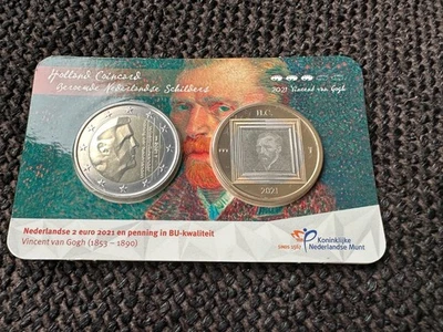 NEDERLAND - 2 EURO 2021 'HOLLAND COINCARD - VINCENT VAN GOGH' IM COINCARD. - Bild 1 von 2