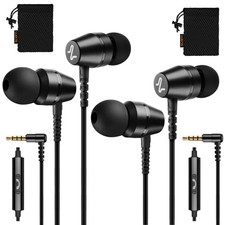 OMNITONE 2 Pack Wired Earbuds in-Ear Headphones, 5 Year , Earphones with Micr...