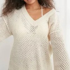 AERIE OVERSIZED CREAM SWEATER MEDIUM