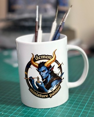 Dämon Miniatur Maler Becher Pinsel Waschbecher für Warhammer & Tabletop Farbe 15oz