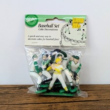 Vintage - 1991 NOS Wilton Baseball Set Cake Decorations, 6pc Toppers