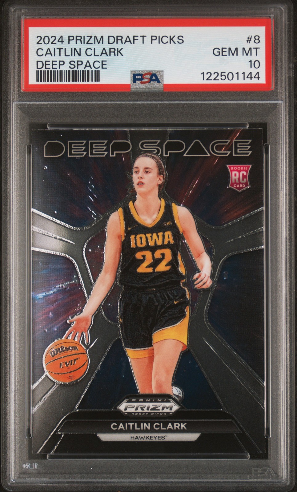 2024 Panini Prizm Draft Picks #8 CAITLIN CLARK Deep Space RC PSA 10 - FEVER