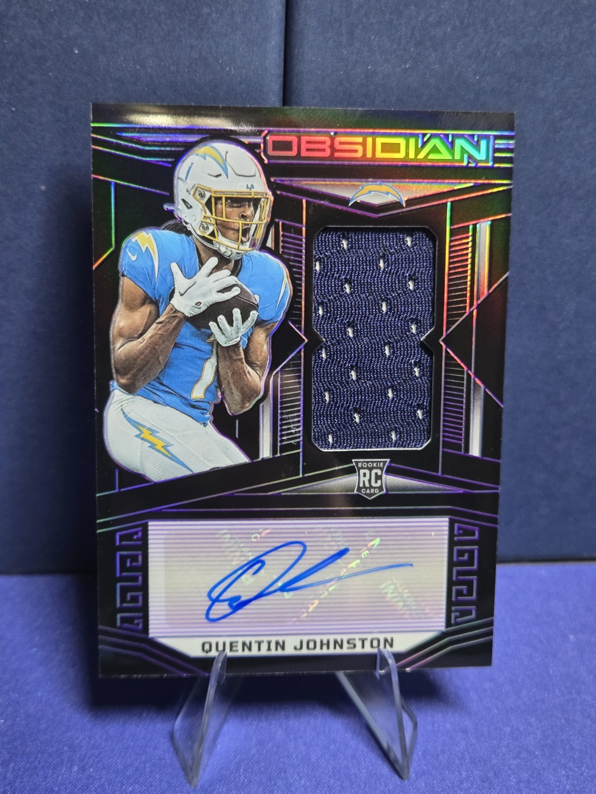 2023 Panini Obsidian Purple Rookie Jersey Autographs Quentin Johnston #217 /75💎