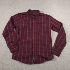Weatherproof Vintage Shirt Mens Small Red Plaid Flannel Button Down Long Sleeve