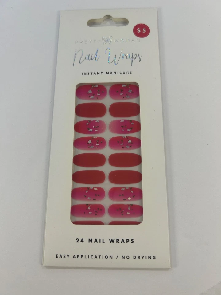 Conjunto de 4 Envoltórios de Unhas Pretty Woman Manicure Instantânea, Nail Art, 24 Unhas cada - Imagem 2 de 4