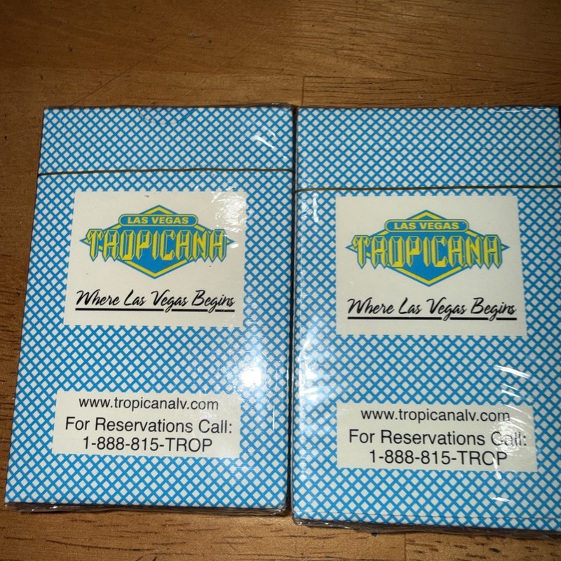 TROPICANA Las Vegas Hotel and Casino 2 decks of playing cards- New/ sealed-Vegas