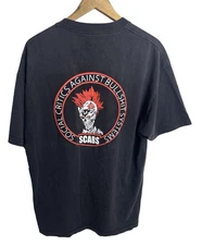 Vintage SCABS Punk Anarchy Social Critics Against BS Systems T Shirt Size Large