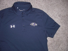 BALTIMORE RAVENS black athletic Under Armour embroidered short slv polo shirt M