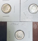 Three 90% silver dimes. Two 1961-D and one 1962-D Roosevelt Dimes clean coins !