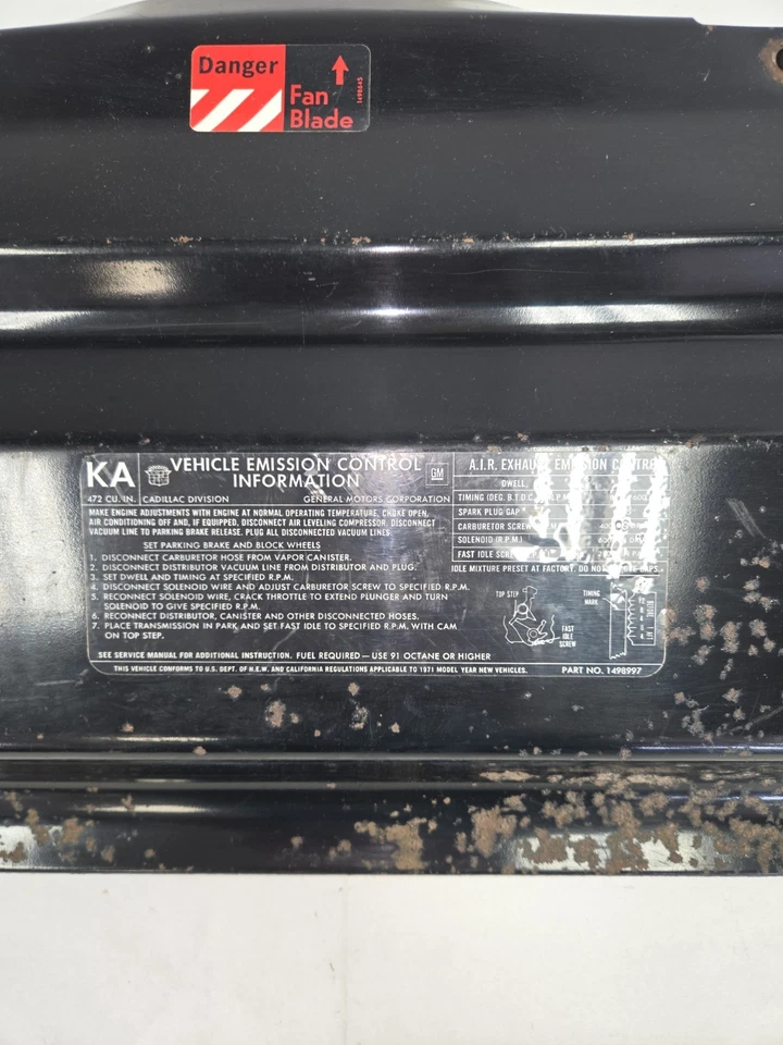 1971 Cadillac Deville Fleetwood Upper Radiator Shroud OEM GM - Image 4 of 4