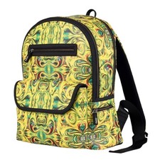 Yellow Floral Print Backpack Unisex Travel College Laptop Bag