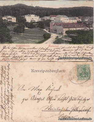 Postcard Mariánské Lázně Ferdinandstrasse 1912
