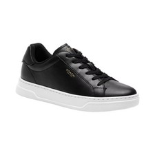 Womens High Line Update Signature Canvas Lace-Up Sneakers Black, Optic White