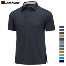 Mens Golf Polo Shirts Short Sleeve Fishing Quick Dry Hiking T-Shirts Casual Tops