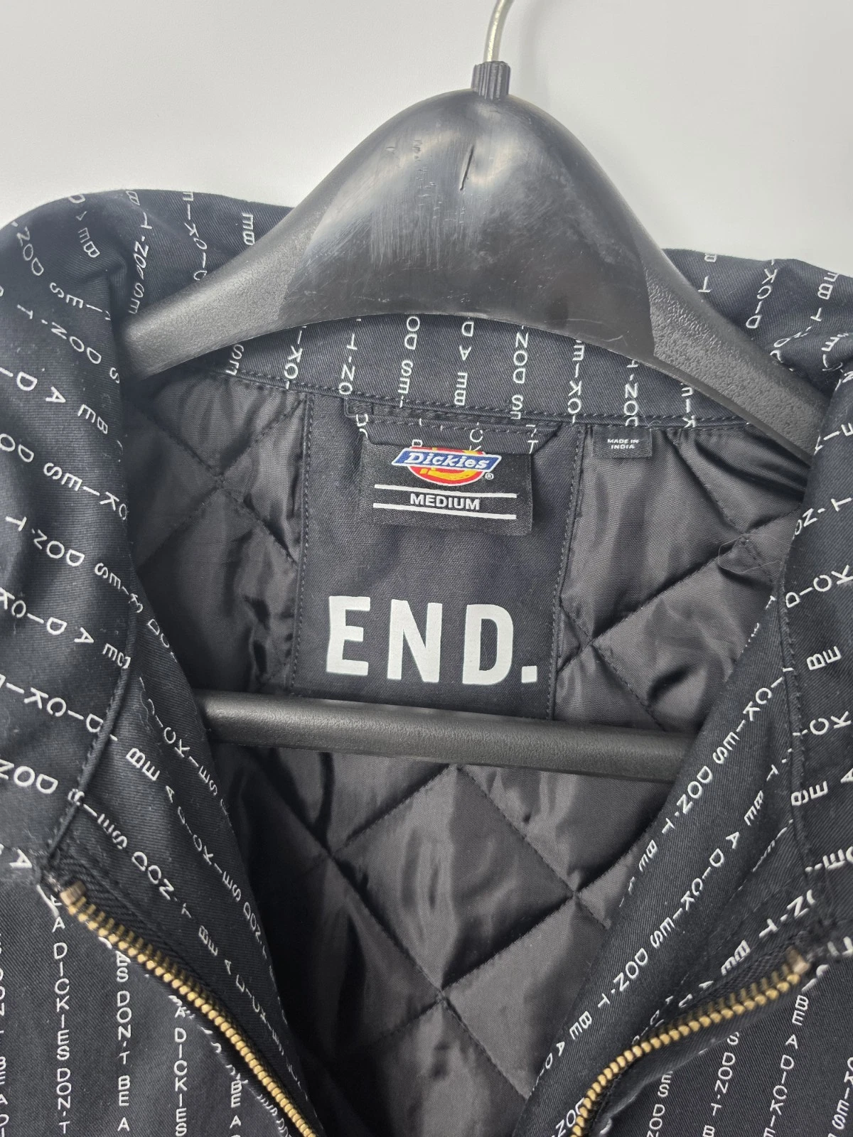 END X Dickies Men's Insulated Lined Black Pinstriped Eisenhower Jacket M Collab image 7