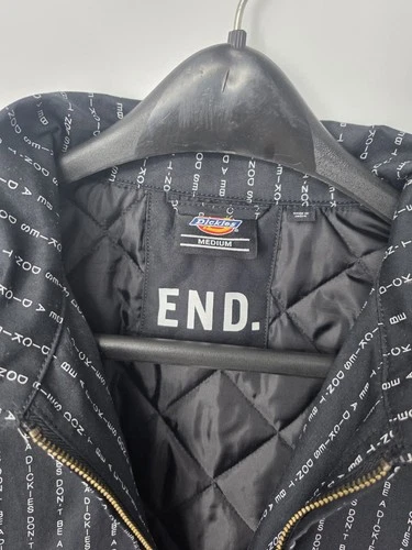 END X Dickies Men's Insulated Lined Black Pinstriped Eisenhower Jacket M Collab image 7
