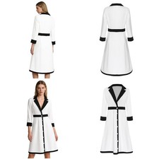Womens Dress 3/4 Sleeve Costume Outdoor Dresses Formal Color Block Buttons Work