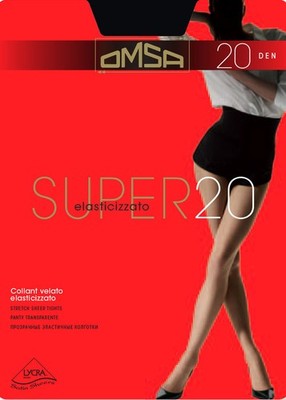 Sheer Tights Omsa Super 20 Den Elasticized Lycra 5 Pairs
